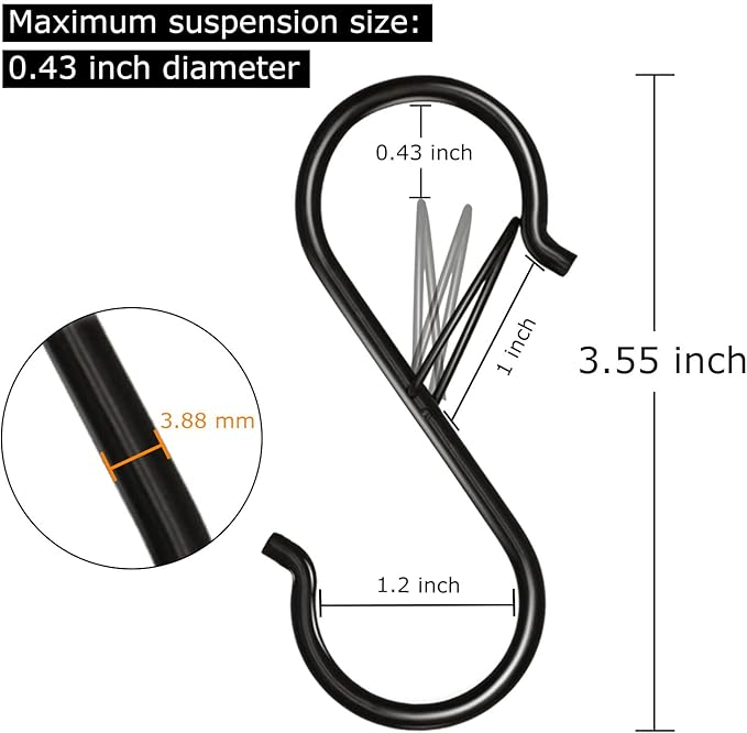 16 Pack Heavy Duty S Hooks - Image 2