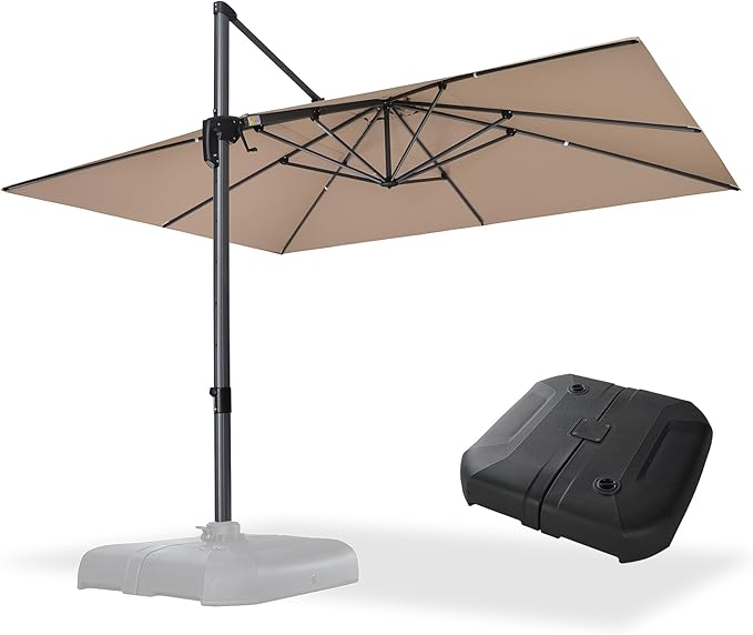 PURPLE LEAF 10' X 13' Square Cantilever Umbrella Patio Umbrella by PURPLELEAF