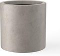 Kante 12.6" Dia Round Concrete Planter, Modern Style Large Cylindrical Plant Pot by Kante