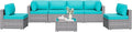 Shintenchi 7 Pieces Outdoor Patio Furniture Sets, Patio Sectional Sofa Couch by Shintenchi