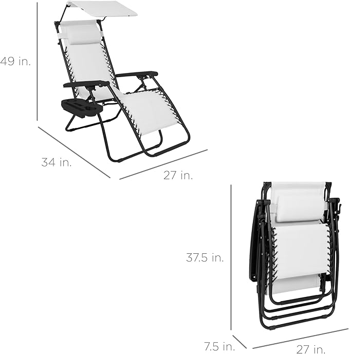 Best Choice Products Folding Zero Gravity Outdoor Recliner Patio Lounge Chair - Image 2