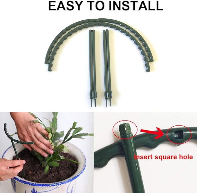 Mwellewm 10 Pack Plant Support Plant Stakes Metal Half Round Search Support - Image 6