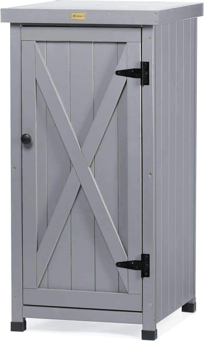 HABAU Outdoor Storage Cabinet for Patio, Garden Potting Bench Table by HABAU