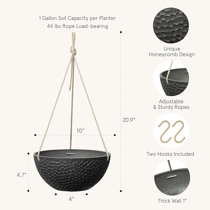 LA JOLIE MUSE Hanging Planters for Indoor Plants, Medium Hanging Planters - Image 3