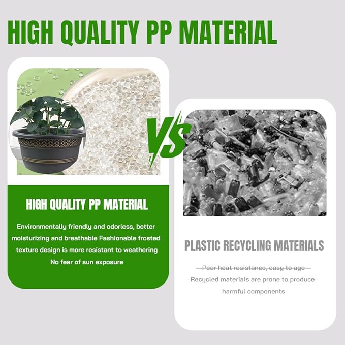 10 Inch 4 Pack Plant Pots, Plastic Flower Pot - Image 3