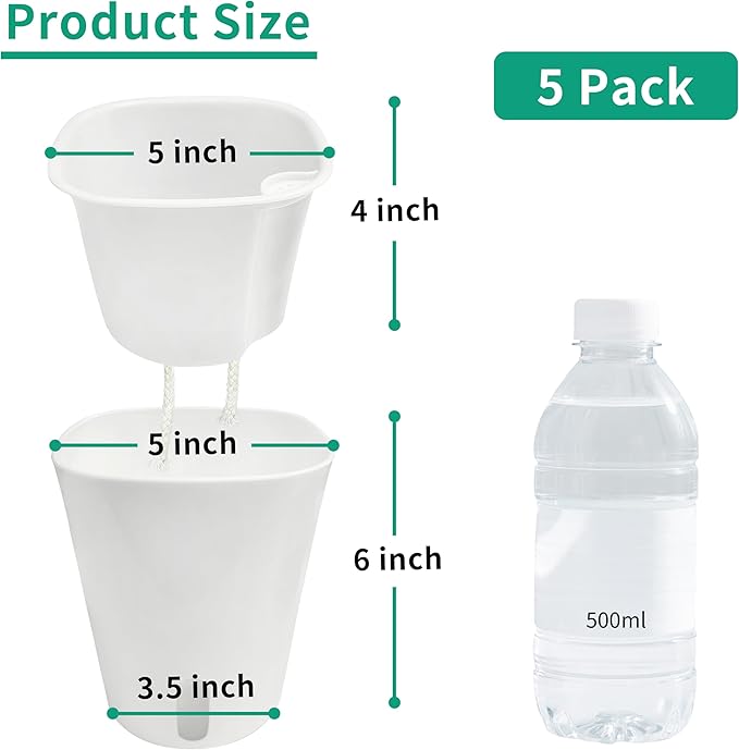 TCBWFY 5 Inch Self Watering Pots - Image 3