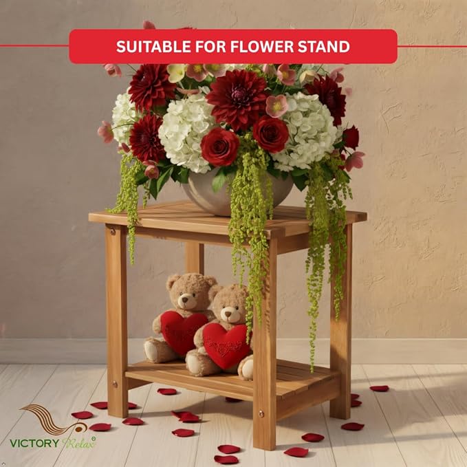 Double Adirondack Side Table, Weather-Resistant Rectangular End Table - Image 5