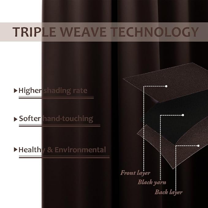 NICETOWN 2 Panels Brown Outdoor Curtains - Image 8