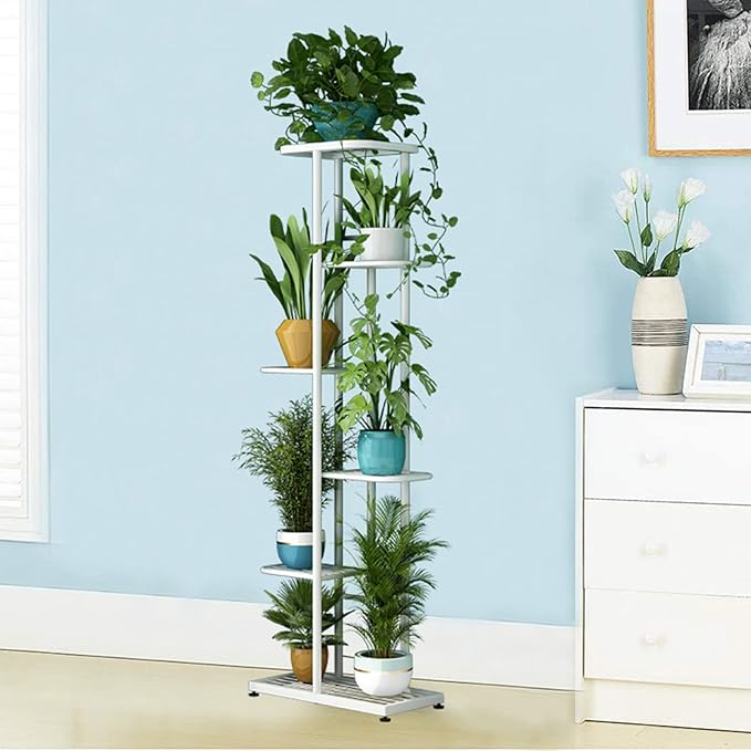 LINZINAR Plant Stand Metal 6 Tier 7 Potted Multiple Flower Pot Holder Shelf - Image 6