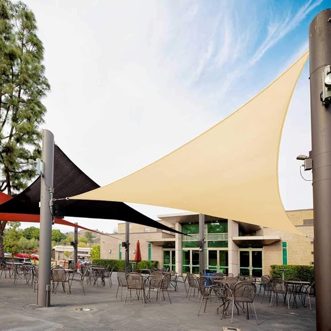 Royal Shade 20' x 20' x 20' Beige Triangle Sun Shade Sail Canopy Outdoor Patio by RoyalShade