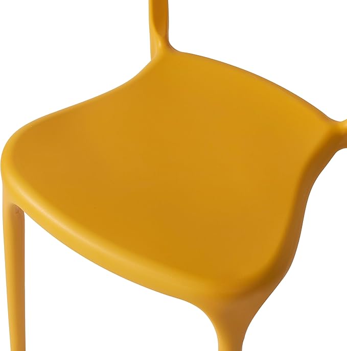 Modern Stackable Dining Chair Set, No Assembly, Plastic Chair, Patio Chair - Image 6