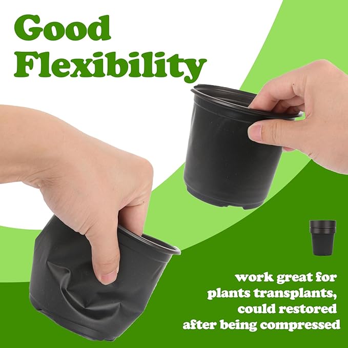 100 Packs 6 Inch Nursery Pots, 4 5 6 Inches Plastic Nursery Pots - Image 4
