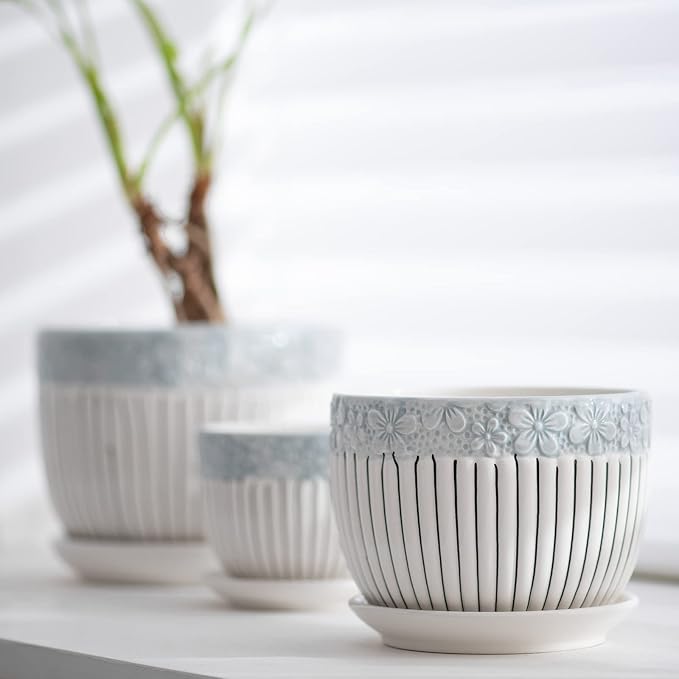 Ton Sin Grey Flower Pots, Texture Planter - Image 5