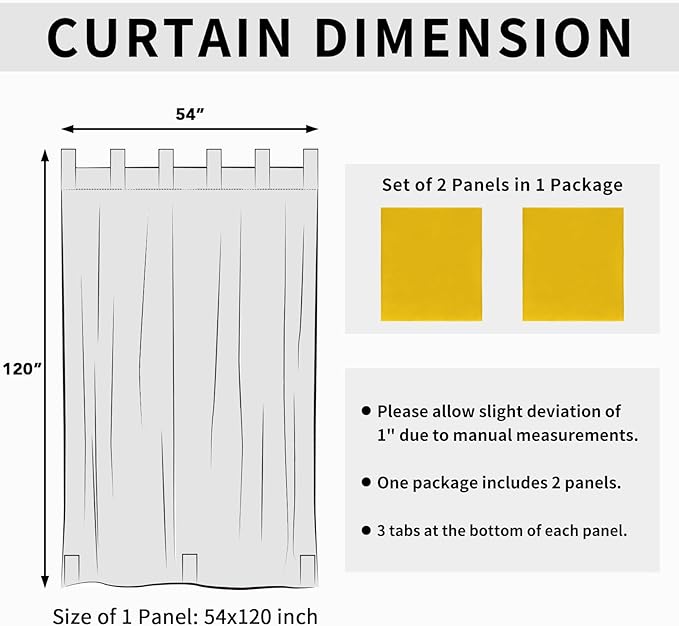 Easy-Going Outdoor Patio Curtains Detachable Tab Top Windproof Weatherproof - Image 6