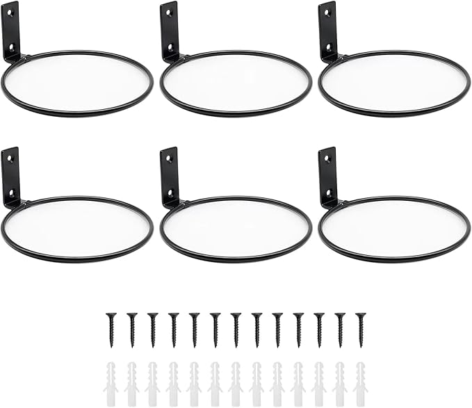6 Pack 6 Inch Wall Flower Pot Holder Ring Plant Hanger, Metal Planter Hooks by Greemov