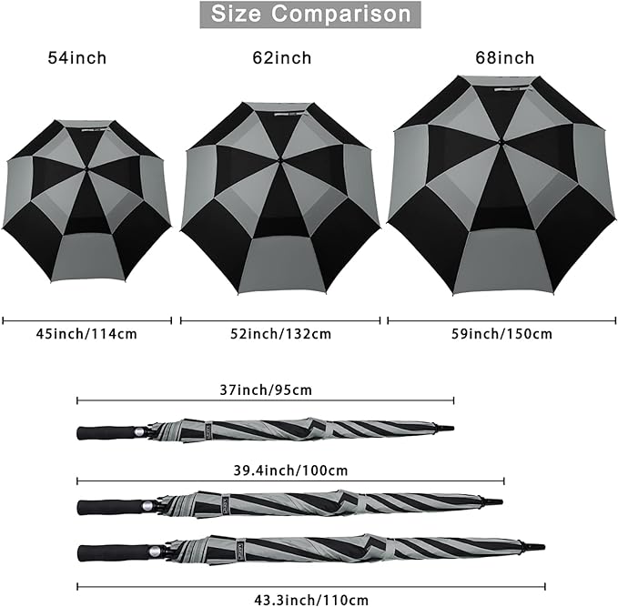 G4Free 47/54/62/68/72 Inch Automatic Open Golf Umbrella Oversize Extra Large - Image 6