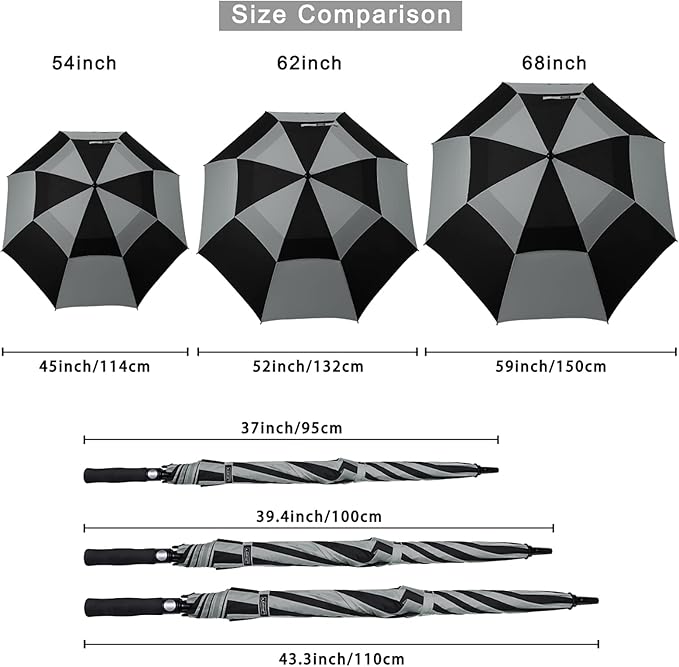 G4Free 47/54/62/68/72 Inch Automatic Open Golf Umbrella Oversize Extra Large - Image 5