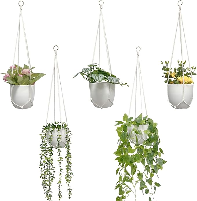 Macrame Plant Hanger 5 Pack Hanging Planters by Unknown