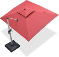 PURPLE LEAF 9' X 11' Patio Umbrella Outdoor Rectangle Umbrella Large Cantilever by PURPLELEAF