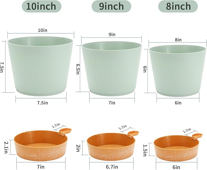 GARDIFE 10/9/8 inch Plant pots, planters - Image 2
