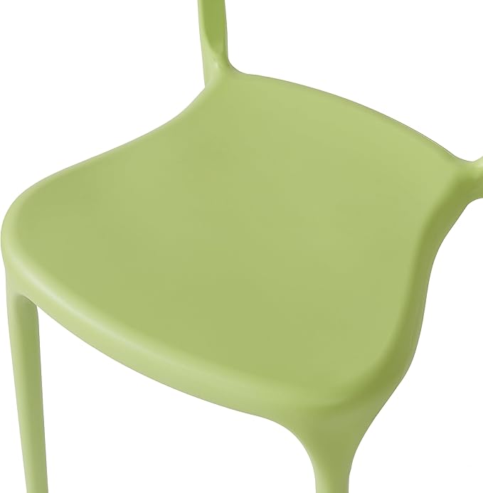 Modern Stackable Dining Chair Set, No Assembly, Plastic Chair, Patio Chair - Image 4