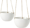 UBEE Ceramic Hanging Planters Indoor Outdoor, 7.5 Inch + 6.5 Inch Hanging by Unknown