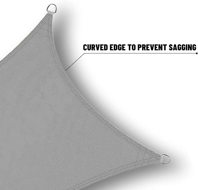 SUNNY GUARD Waterproof Sun Shade Sail 5' x 10' Charcoal Rectangle UV Block - Image 4