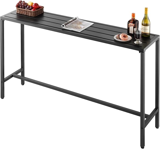 VEVOR Outdoor Bar Table, 63 x 15 in Patio Bar Table, Waterproof Top & Sturdy by VEVOR
