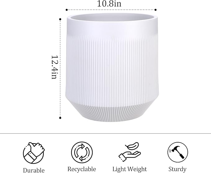 Plant Pots，Set of 2 Plastic Large Pots - Image 3