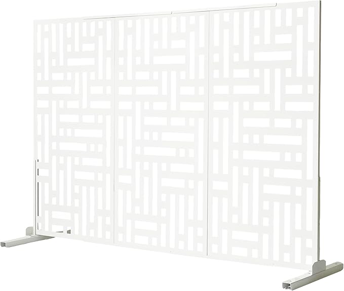 Oakland Living 6 ft. X 4 ft. White Freestanding Metal Privacy Screen Room - Image 4