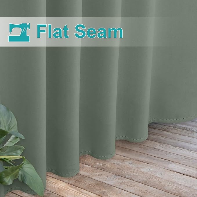 NICETOWN 2 Panels Outdoor Sage Green Curtainss Waterproof - Image 7