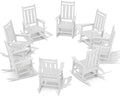 KINGYES Oversized Outdoor Rocking Chair Set of 8, All-Weather Patio Rocking by KINGYES