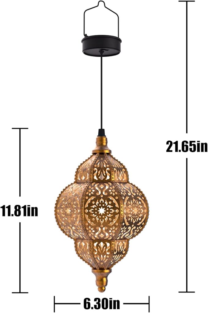 Hanging Solar Lights Outdoor Garden Decor Solar Lantern Waterproof Plastic - Image 6