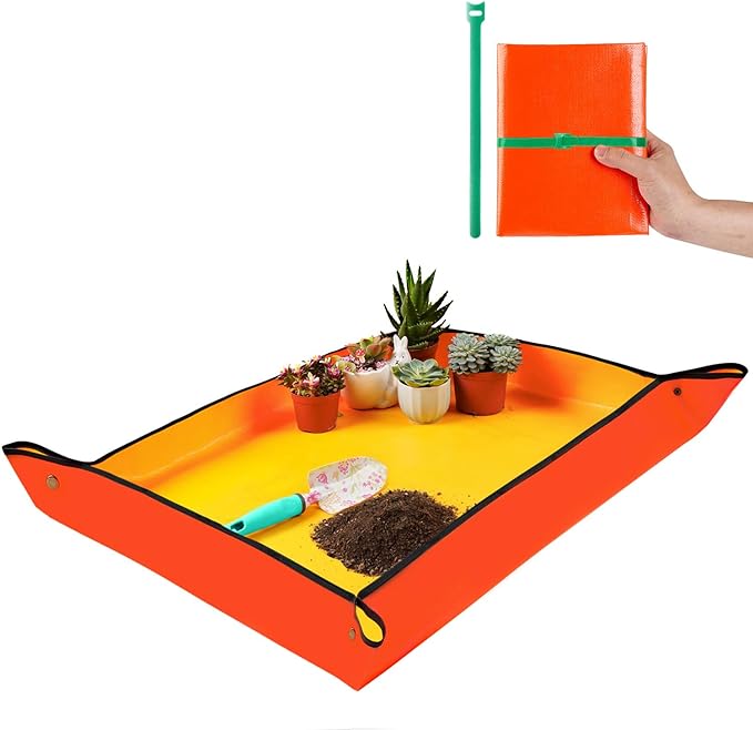 Large Repotting Mat for House Plants Transplanting and Potting Soil Mess Control by FocusonGardeningProjects
