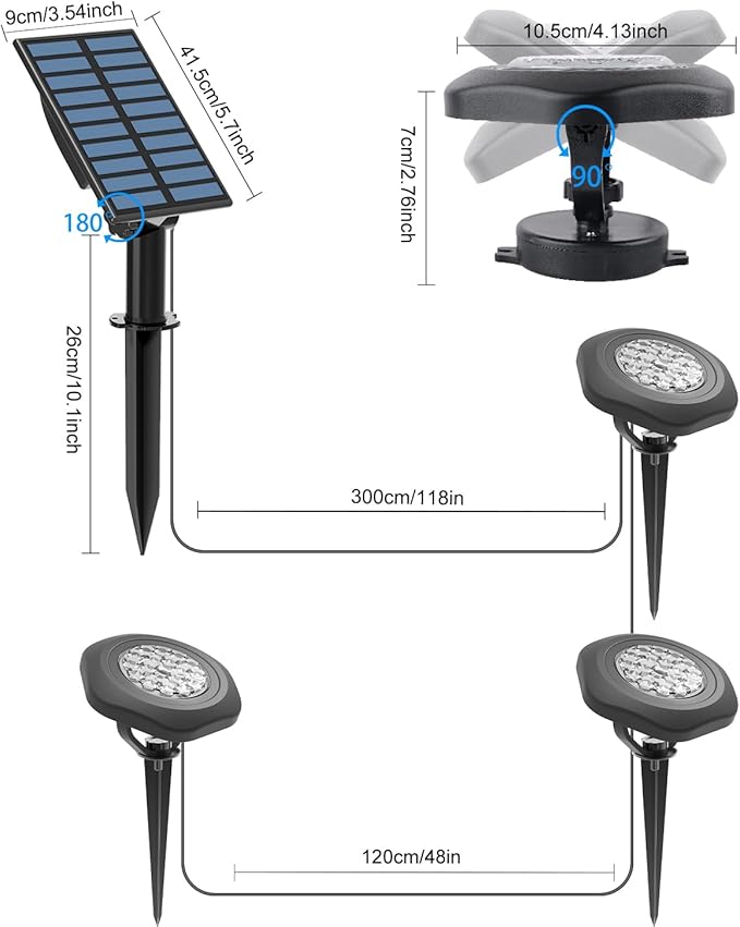 CORESLUX Solar Spot Lights Outdoor Waterproof IP68, 3-in-1 LED Cool Light Solar - Image 7