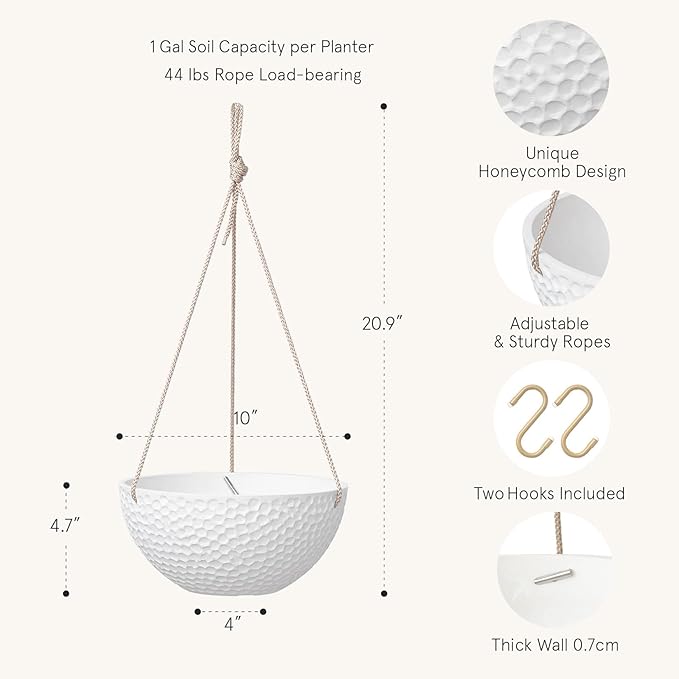 LA JOLIE MUSE 10 Inch Hanging Planters - Image 2