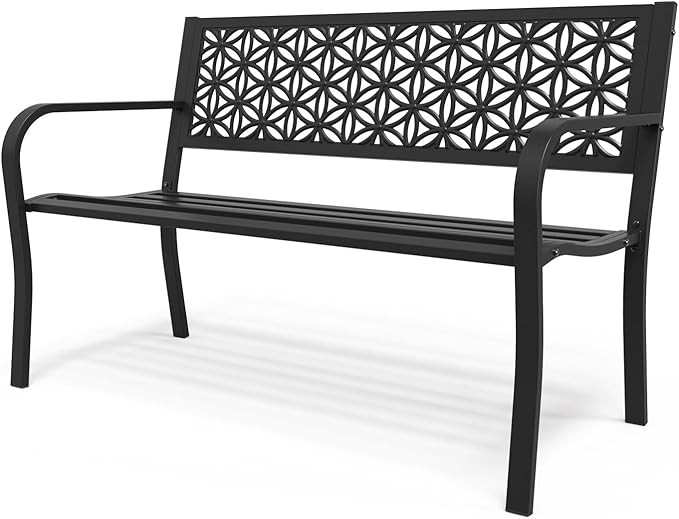 VINGLI 50" Outdoor Bench Metal by VINGLI