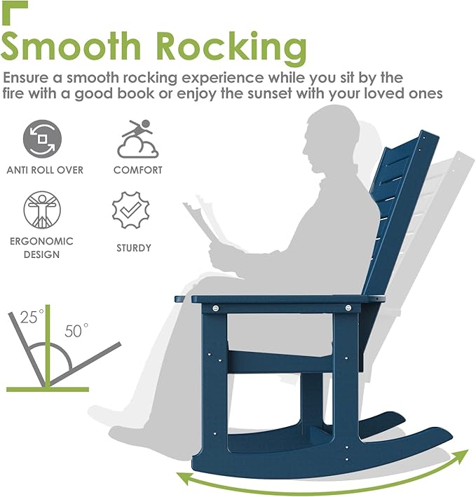 GREENVINES Outdoor Rocking Chair Set | 3-Piece | 2 Rocking Chairs - Image 5