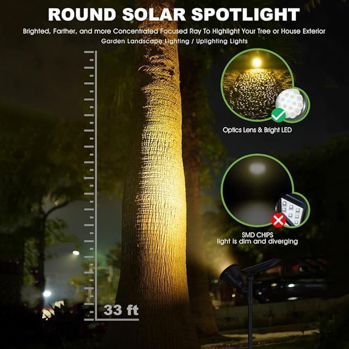DBF Solar Outdoor Lights, 600LM Solar Spot Lights Outdoor Waterproof, 18 LED - Image 2