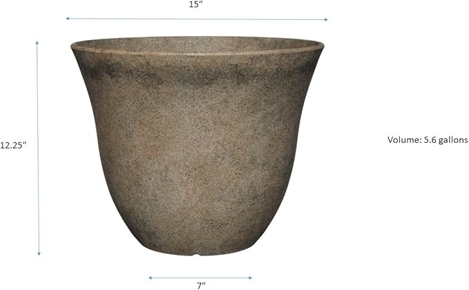 Classic Home and Garden Honeysuckle Resin Flower Pot Planter, Fossil Stone - Image 7