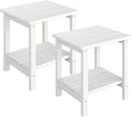 GarveeLife Outdoor Side Table 2-Tier, 18 in HDPE All Weather Resistant Patio by GarveeLife