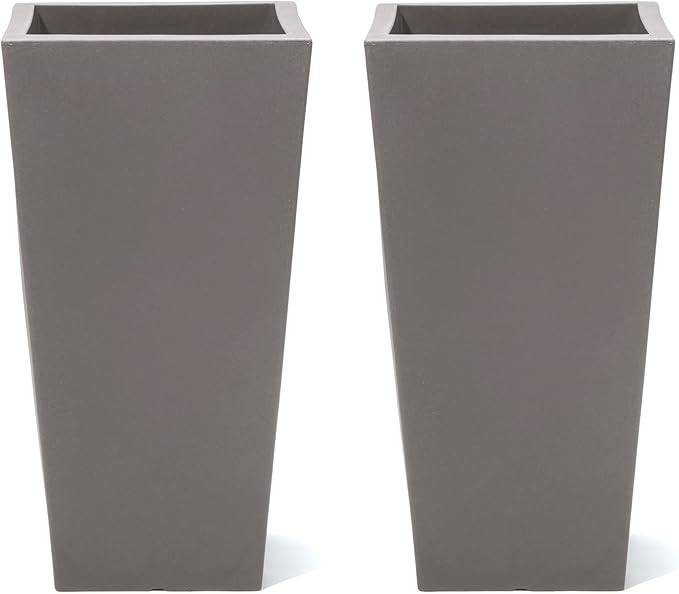Step2 Tremont Tall Square Tapered Planter, Large Planters by Step2