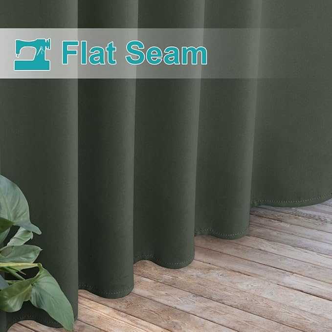NICETOWN 2 Panels Greyish Green Long Outdoor Curtainss - Image 7