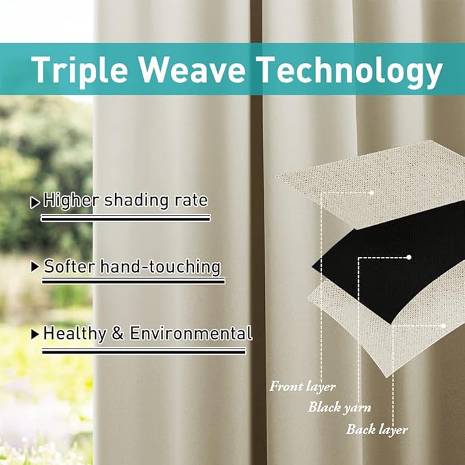 NICETOWN 2 Pieces Outdoor Curtainss Waterproof - Image 5