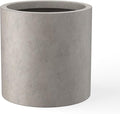Kante 9.8" Dia Round Concrete Planter, Modern Style Large Cylindrical Plant Pot by Kante