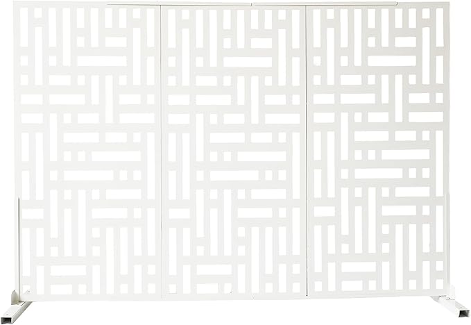 Oakland Living 6 ft. X 4 ft. White Freestanding Metal Privacy Screen Room - Image 5