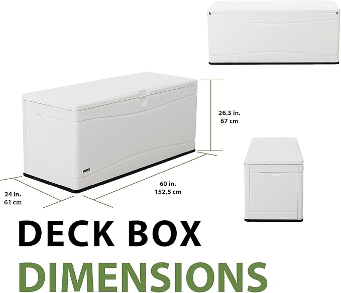 LIFETIME Outdoor Storage Deck Box, 130 Gallon, Arctic White, UV-Protected - Image 4