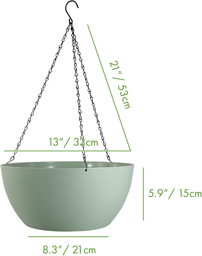 13 inch Large Hanging Planters Plant Pots - Image 2