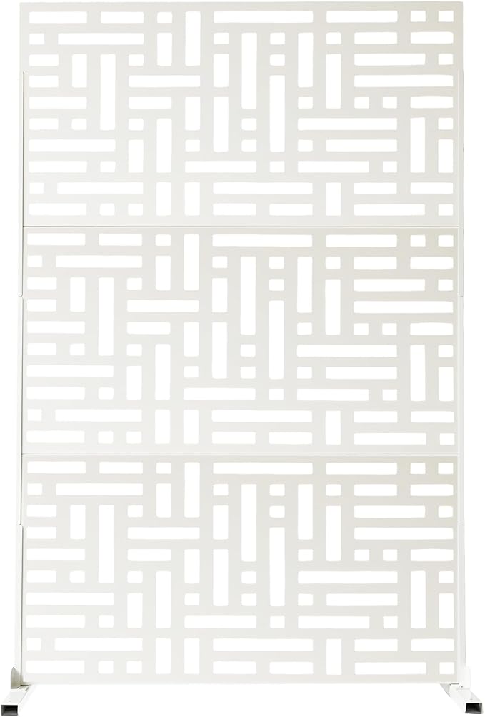 Oakland Living 6 ft. X 4 ft. White Freestanding Metal Privacy Screen Room - Image 3