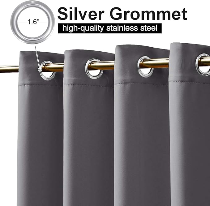NICETOWN Outdoor Curtains for Patio W100 x L95 inch 2 Pieces, Sun Blocking - Image 4